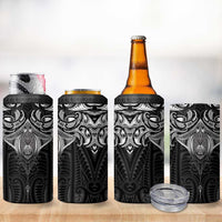 New Zealand Aotearoa 4 in 1 Can Cooler Tumbler Maori Manta Ray Moko Black LT05 - Polynesian Pride