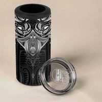 New Zealand Aotearoa 4 in 1 Can Cooler Tumbler Maori Manta Ray Moko Black LT05 - Polynesian Pride
