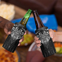 New Zealand Aotearoa 4 in 1 Can Cooler Tumbler Maori Manta Ray Moko Black LT05 - Polynesian Pride