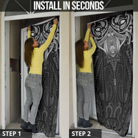 New Zealand Aotearoa Door Cover Maori Manta Ray Moko Black LT05 - Polynesian Pride