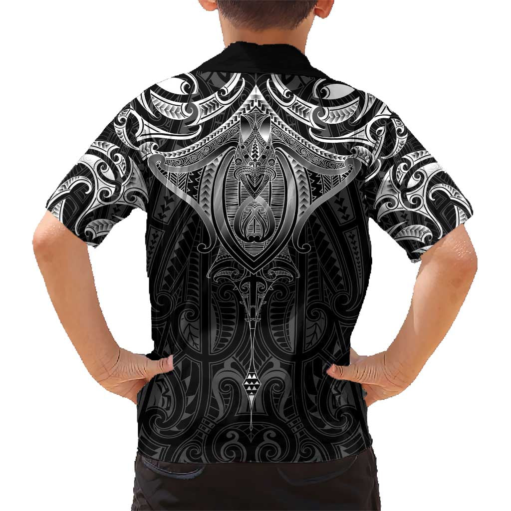 New Zealand Aotearoa Hawaiian Shirt Maori Manta Ray Moko Black LT05 - Polynesian Pride