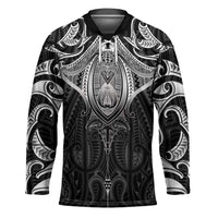 New Zealand Aotearoa Hockey Jersey Maori Manta Ray Moko Black LT05 Unisex Black - Polynesian Pride