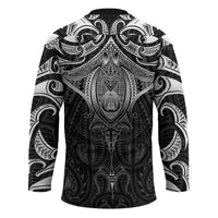 New Zealand Aotearoa Hockey Jersey Maori Manta Ray Moko Black LT05 - Polynesian Pride