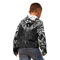 New Zealand Aotearoa Kid Hoodie Maori Manta Ray Moko Black LT05 - Polynesian Pride