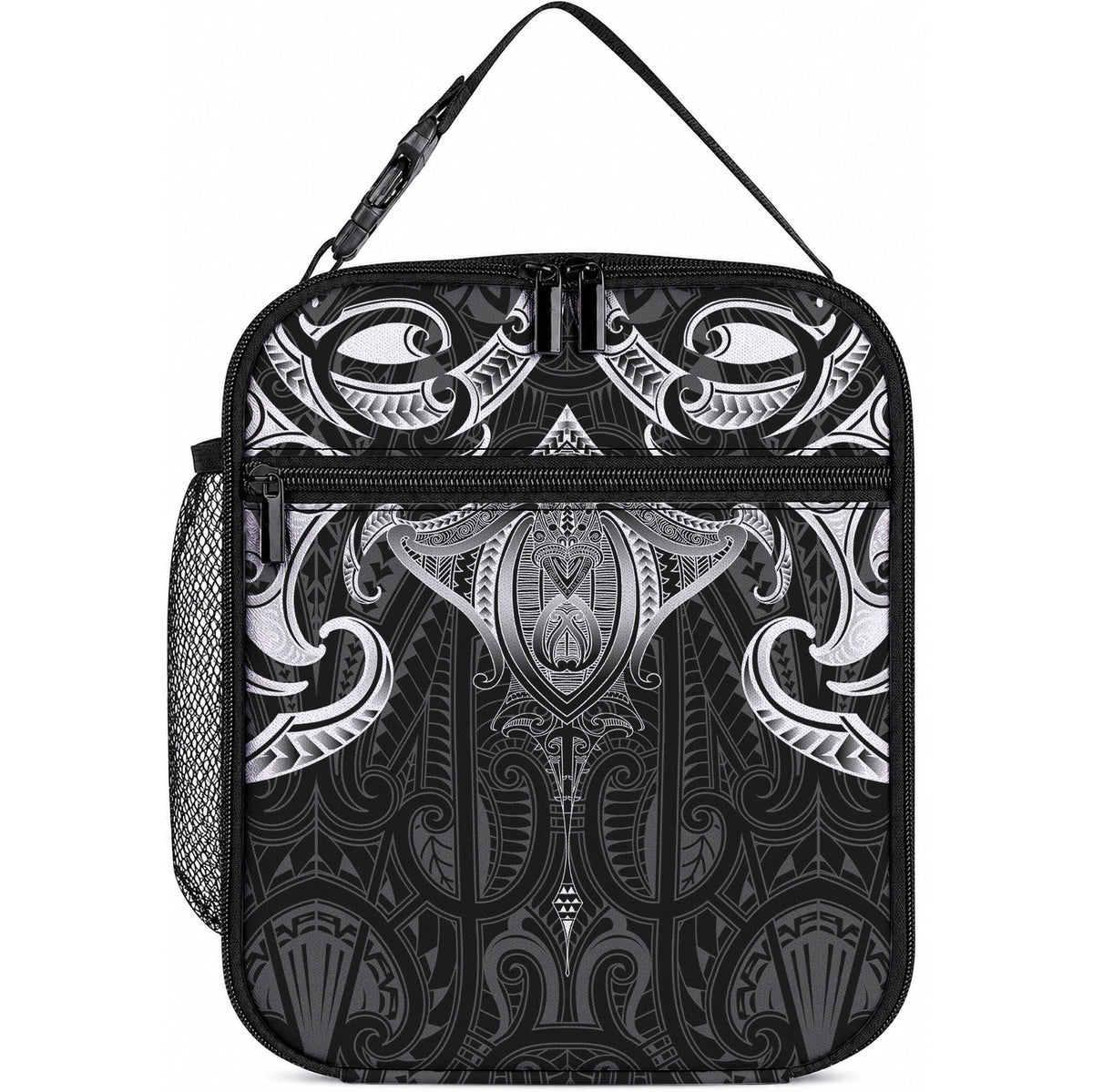 New Zealand Aotearoa Lunch Bag Maori Manta Ray Moko Black