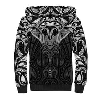 New Zealand Aotearoa Sherpa Hoodie Maori Manta Ray Moko Black LT05 - Polynesian Pride
