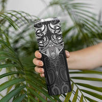 New Zealand Aotearoa Skinny Tumbler Maori Manta Ray Moko Black LT05 - Polynesian Pride