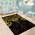 New Zealand Aotearoa Area Rug Maori Manta Ray Moko Gold - Polynesian Pride