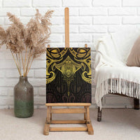 New Zealand Aotearoa Canvas Wall Art Maori Manta Ray Moko Gold - Polynesian Pride