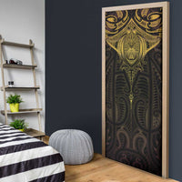 New Zealand Aotearoa Door Cover Maori Manta Ray Moko Gold LT05 - Polynesian Pride