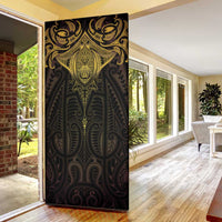 New Zealand Aotearoa Door Cover Maori Manta Ray Moko Gold LT05 - Polynesian Pride