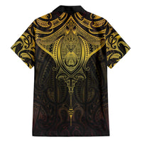 New Zealand Aotearoa Hawaiian Shirt Maori Manta Ray Moko Gold LT05 - Polynesian Pride