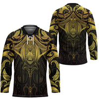 New Zealand Aotearoa Hockey Jersey Maori Manta Ray Moko Gold LT05 - Polynesian Pride