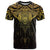 New Zealand Aotearoa T Shirt Maori Manta Ray Moko Gold - Polynesian Pride