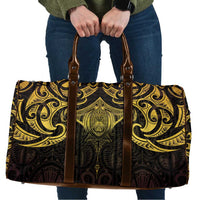 New Zealand Aotearoa Travel Bag Maori Manta Ray Moko Gold LT05 Gold - Polynesian Pride