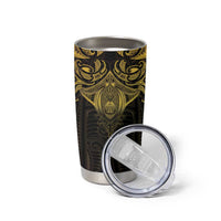 New Zealand Aotearoa Tumbler Cup Maori Manta Ray Moko Gold LT05 - Polynesian Pride