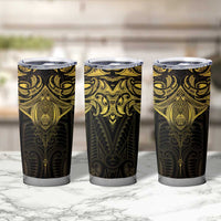 New Zealand Aotearoa Tumbler Cup Maori Manta Ray Moko Gold LT05 - Polynesian Pride