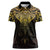 New Zealand Aotearoa Women Polo Shirt Maori Manta Ray Moko Gold - Polynesian Pride