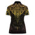 New Zealand Aotearoa Women Polo Shirt Maori Manta Ray Moko Gold - Polynesian Pride