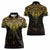 New Zealand Aotearoa Women Polo Shirt Maori Manta Ray Moko Gold - Polynesian Pride
