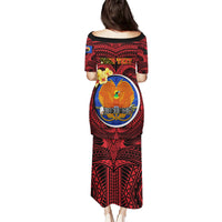 Personalized Papua New Guinea Gulf Province Family Matching Puletasi Dress and Hawaiian Shirt Mix Coat Of Arms Polynesian Pattern LT05 - Polynesian Pride