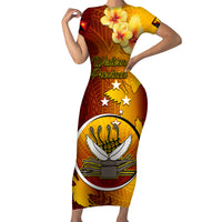 Personalized Papua New Guinea Western Province Family Matching Short Sleeve Bodycon Dress and Hawaiian Shirt Mix Coat Of Arms Polynesian Pattern LT05 Mom's Dress Red - Polynesian Pride