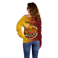 Personalized Papua New Guinea Western Province Off Shoulder Sweater Mix Coat Of Arms Polynesian Pattern LT05 - Polynesian Pride