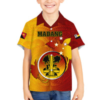Personalized Papua New Guinea Madang Province Family Matching Tank Maxi Dress and Hawaiian Shirt Mix Coat Of Arms Polynesian Pattern LT05 Son's Shirt Yellow - Polynesian Pride