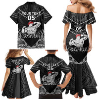 Custom Samoa Wrestling Family Matching Mermaid Dress and Hawaiian Shirt Samoan Wrestler Ulafala Style LT05 - Polynesian Pride