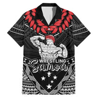 Custom Samoa Wrestling Family Matching Mermaid Dress and Hawaiian Shirt Samoan Wrestler Ulafala Style LT05 Dad's Shirt - Short Sleeve Black - Polynesian Pride