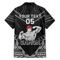 Custom Samoa Wrestling Family Matching Off The Shoulder Long Sleeve Dress and Hawaiian Shirt Samoan Wrestler Ulafala Style LT05 - Polynesian Pride