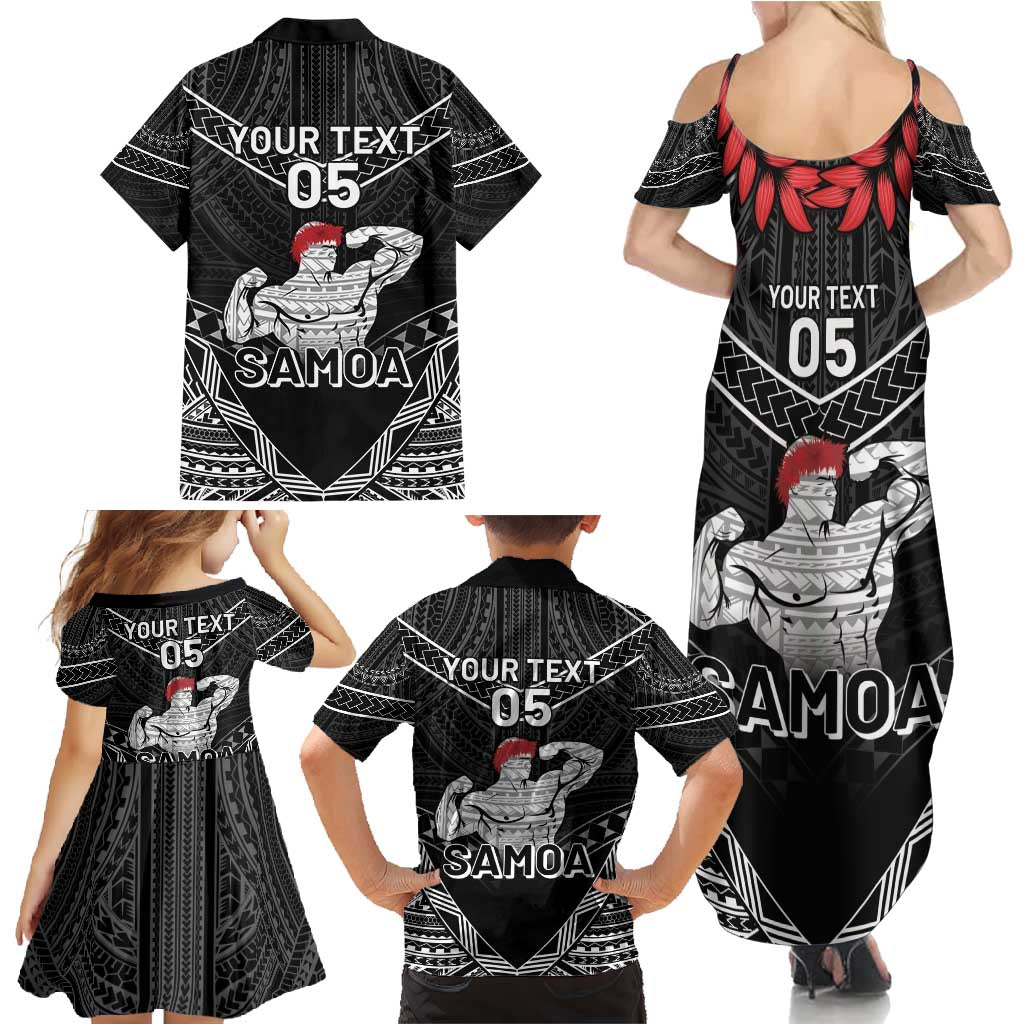 Custom Samoa Wrestling Family Matching Summer Maxi Dress and Hawaiian Shirt Samoan Wrestler Ulafala Style LT05 - Polynesian Pride