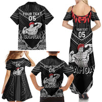 Custom Samoa Wrestling Family Matching Summer Maxi Dress and Hawaiian Shirt Samoan Wrestler Ulafala Style LT05 - Polynesian Pride