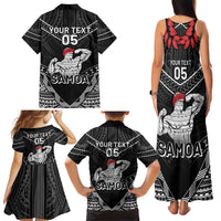 Custom Samoa Wrestling Family Matching Tank Maxi Dress and Hawaiian Shirt Samoan Wrestler Ulafala Style LT05 - Polynesian Pride