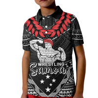 Custom Samoa Wrestling Kid Polo Shirt Samoan Wrestler Ulafala Style LT05 Kid Black - Polynesian Pride