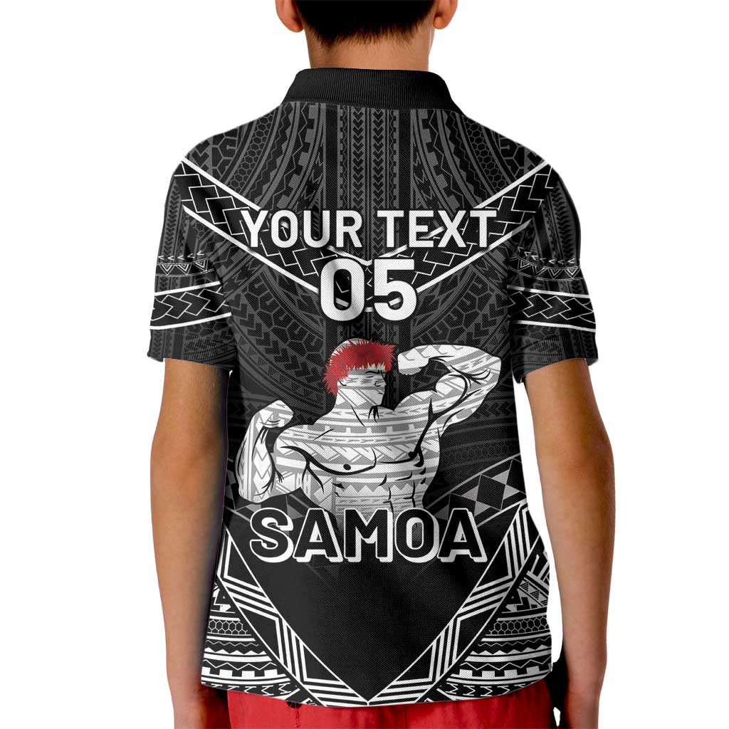Custom Samoa Wrestling Kid Polo Shirt Samoan Wrestler Ulafala Style LT05 - Polynesian Pride