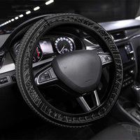 Samoa Wrestling Steering Wheel Cover Samoan Wrestler Ulafala Style LT05 Universal Fit Black - Polynesian Pride