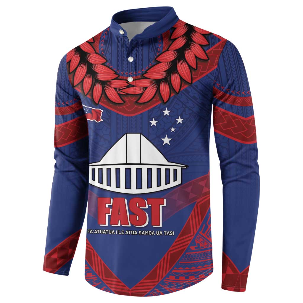 Personalised FAST Party Samoa Button Sweatshirt Samoan Coat Of Arms Ulafala Style LT05 - Polynesian Pride