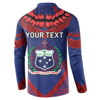 Personalised FAST Party Samoa Button Sweatshirt Samoan Coat Of Arms Ulafala Style LT05 - Polynesian Pride