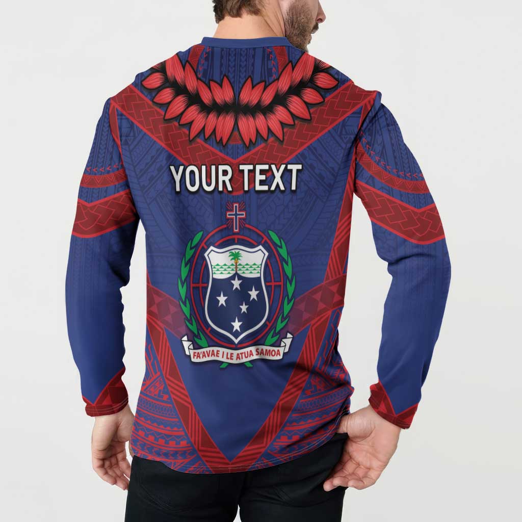 Personalised FAST Party Samoa Button Sweatshirt Samoan Coat Of Arms Ulafala Style LT05 - Polynesian Pride