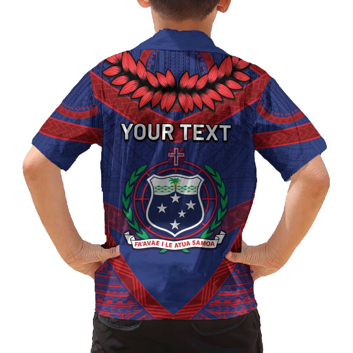 Personalised FAST Party Samoa Family Matching Off The Shoulder Long Sleeve Dress and Hawaiian Shirt Samoan Coat Of Arms Ulafala Style LT05 - Polynesian Pride