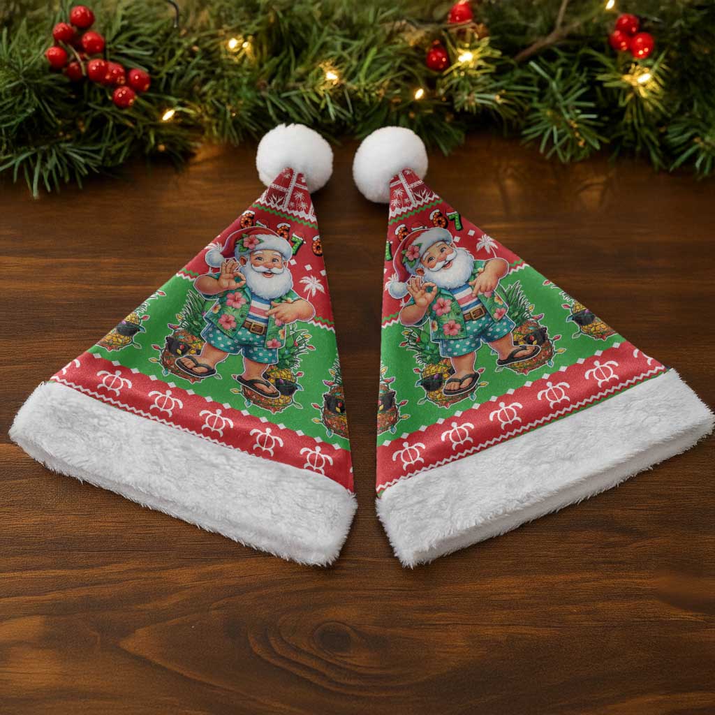 Mele Kalikimaka Hawaii Christmas Santa Hat Funny Santa 67 Gen Alpha Slang LT05 - Polynesian Pride