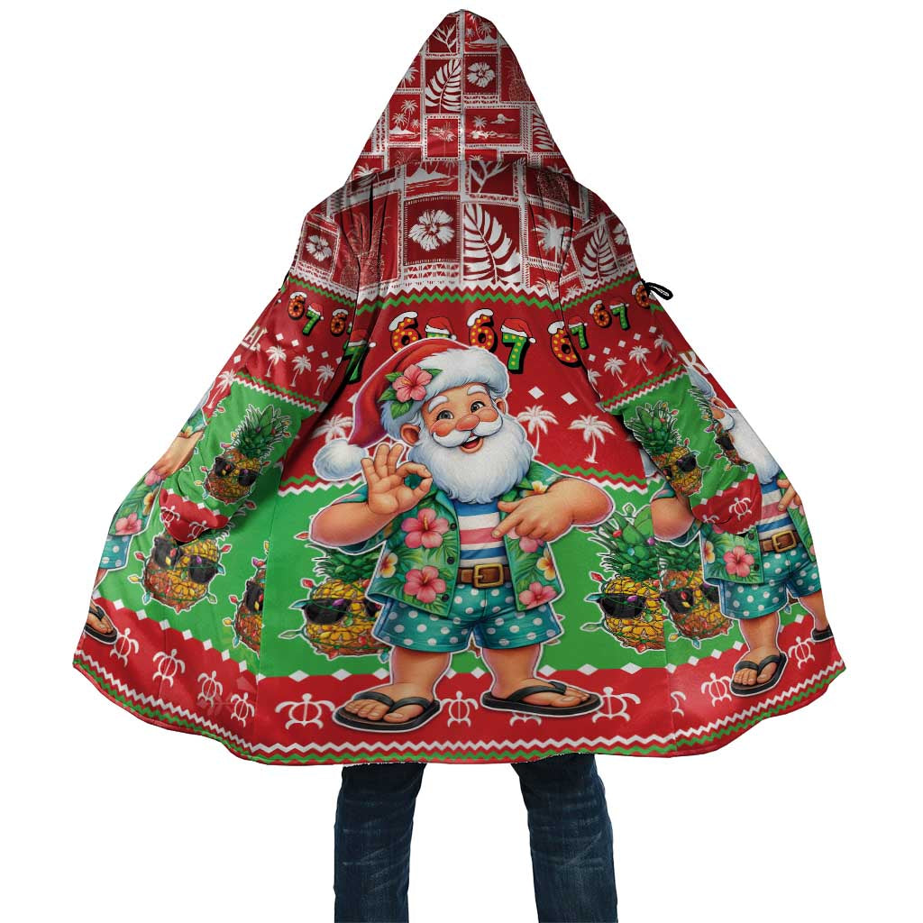 Mele Kalikimaka Hawaii Christmas Cloak Funny Santa 67 Gen Alpha Slang - Polynesian Pride