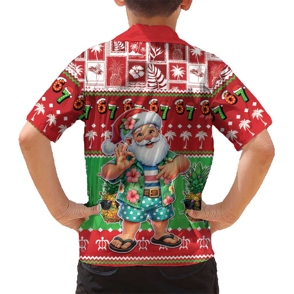 Mele Kalikimaka Hawaii Christmas Family Matching Mermaid Dress and Hawaiian Shirt Funny Santa 67 Gen Alpha Slang LT05 - Polynesian Pride