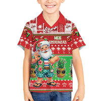 Mele Kalikimaka Hawaii Christmas Family Matching Puletasi and Hawaiian Shirt Funny Santa 67 Gen Alpha Slang LT05 Son's Shirt Red - Polynesian Pride