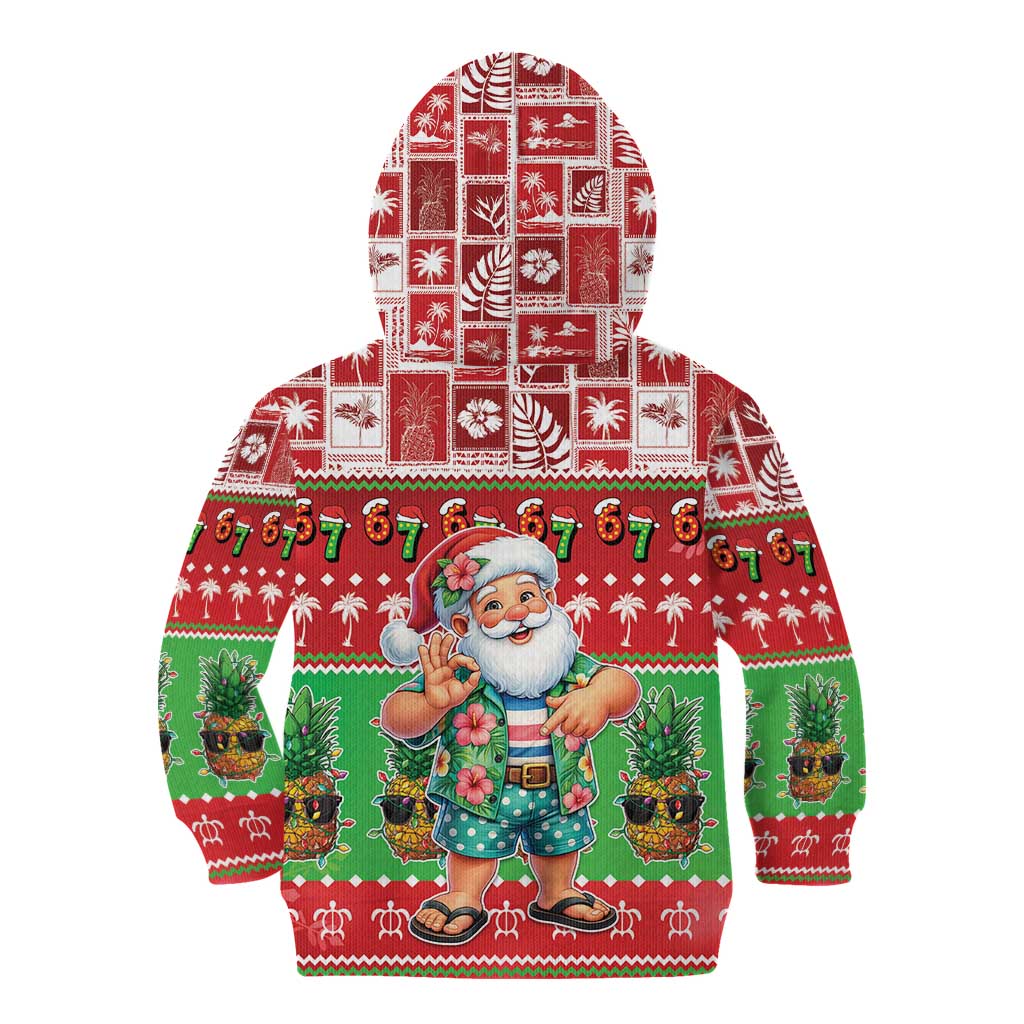 Mele Kalikimaka Hawaii Christmas Kid Hoodie Funny Santa 67 Gen Alpha Slang - Polynesian Pride