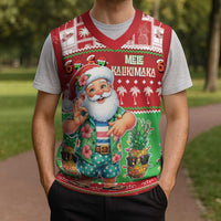 Mele Kalikimaka Hawaii Christmas Knitted V-Neck Vest Funny Santa 67 Gen Alpha Slang LT05 - Polynesian Pride