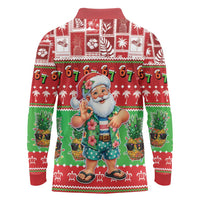 Mele Kalikimaka Hawaii Christmas Long Sleeve Polo Shirt Funny Santa 67 Gen Alpha Slang LT05 - Polynesian Pride