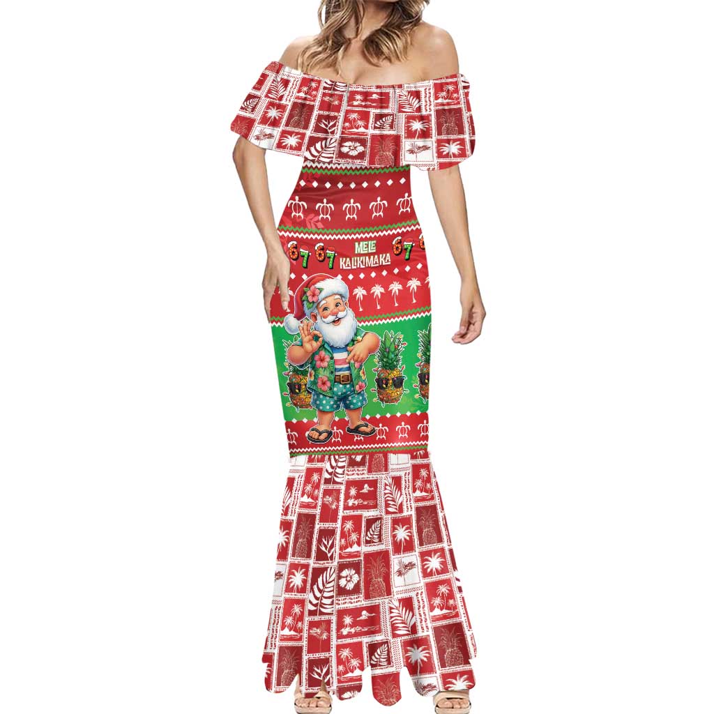 Mele Kalikimaka Hawaii Christmas Mermaid Dress Funny Santa 67 Gen Alpha Slang LT05 - Polynesian Pride