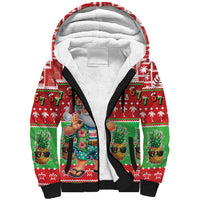 Mele Kalikimaka Hawaii Christmas Sherpa Hoodie Funny Santa 67 Gen Alpha Slang LT05 Unisex Red - Polynesian Pride